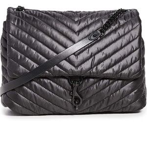 Rebecca Minkoff Edie Nylon Jumbo Flap Shoulder in Black